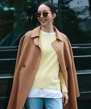  【洗える】ウールカシミヤ クルーネック ニット