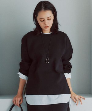 【VERY掲載/洗える】コットンエアーダンボール サイドジップ カットソー