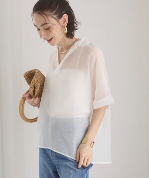  【ANGIE VINTAGE】スキッパーシアーシャツ
