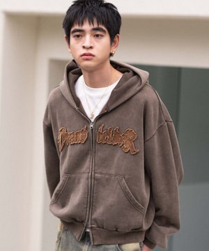  【ユニセックス着用ITEM/MLサイズ展開】ショートグラフィックZIPパーカー