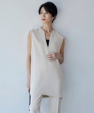  【WEB限定カラーあり・洗える】 ライトダブルクロス べスト