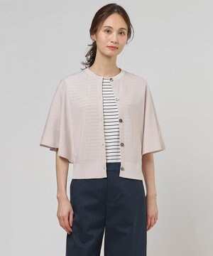 COTTON ACETATE DRY バタフライスリーブ カーディガン