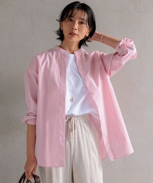  【Oggi4月号掲載/洗える】CANCLINI バンドカラー シャツ