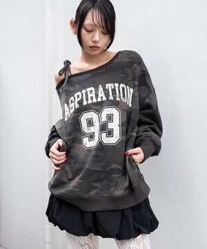  【25年秋冬新作】2WAYグラフィックワンショルBIGスウェット