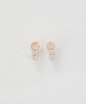  【K10】ストーンバーイヤリング　ゴールド