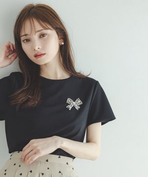 【美人百花掲載】【洗える・接触冷感・UVカット】BOW BIJOUX Tシャツ