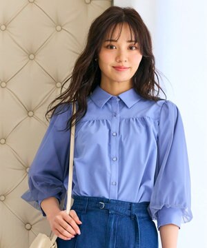  【大好評につき追加生産決定！】袖チュールブラウス