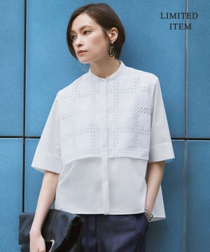 【WEB限定】レースコンビクロップドシャツ