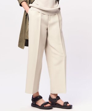  【Oggi4月号掲載/洗える】ハイカウントライトクロス クロップド パンツ