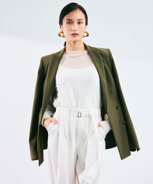  【洗える】CADDO / シアーウールクルーネックトップス