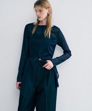  トリコットシフォン カシュクールトップス