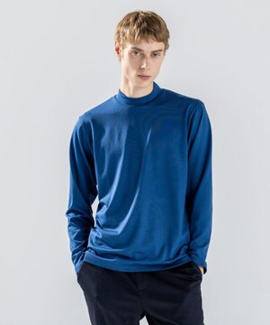  【新色追加】ウールジャージーウォッシャブル　モックネックカットソー