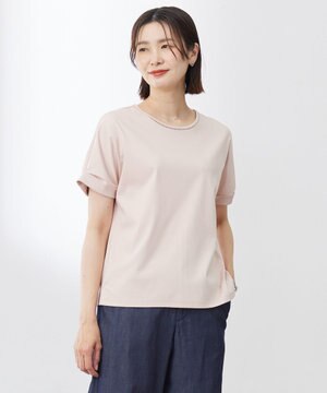 【WEB限定カラーあり・洗える】コットンスムース ハシゴレース カットソー