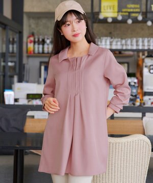  フロントタックシャツチュニック