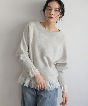 【加藤ローサさん着用】ウールカシミヤミックスボートネック ニット