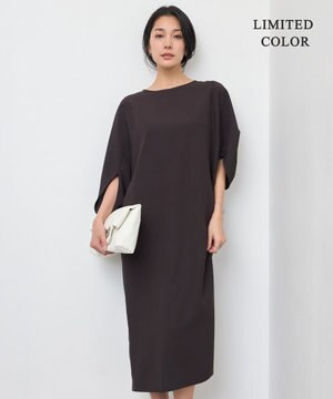 【UVケア・接触冷感・速乾・防シワ・洗える】FluidBackSatinドルマンスリーブワンピース