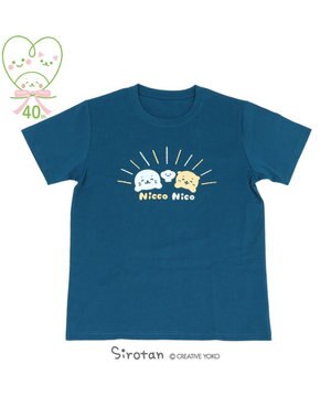  しろたん Tシャツ 半袖 《Nicco Nico柄》 紺色　S/M/L/XL レディース メンズ ユニセックス 男女兼用 半袖 あざらし アザラシ かわいい キャラクター マザーガーデン #しろたんＴシャツ2021 父の日 父の日ギフト