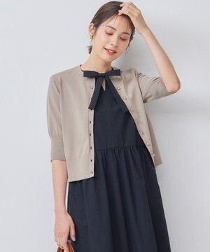 【洗える・6色展開】CANDYボタン 半袖カーディガン