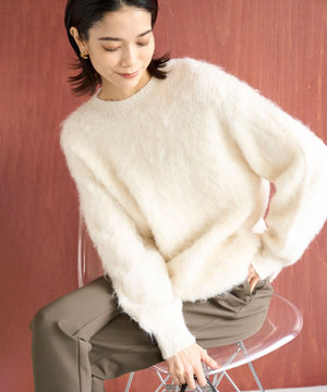 アルパカシャギー ロングニット