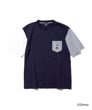  【DISNEY COLLECTION】【UNISEX】クレイジーパターンワンポイント Tシャツ / ミッキーマウス