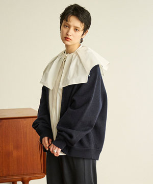 リラックスフィットドルマンニットブルゾン