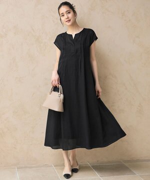  【17号サイズまで展開】シアーラミーローンフレンチスリーブ ワンピース