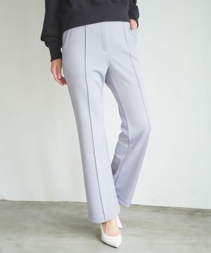  【洗える】美シルエットストレッチセミフレア パンツ