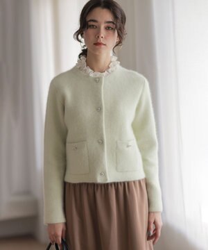  【加藤ローサさん着用】フラッフィーファーニット ジャケット