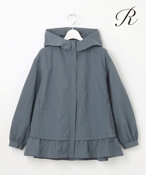  【R(アール)】ナイロンタフタワッシャー  フーデッドジップアップブルゾン