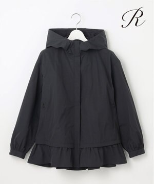  【R(アール)】ナイロンタフタワッシャー  フーデッドジップアップブルゾン
