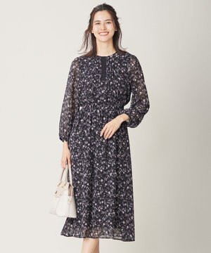  【洗える】フラワーブルームパフスーブ ワンピース