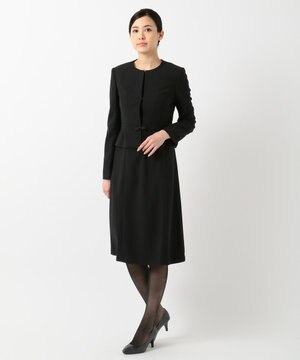  【洗える】ウォッシャブルストレッチバーズアイ　ジャケット＋ワンピース