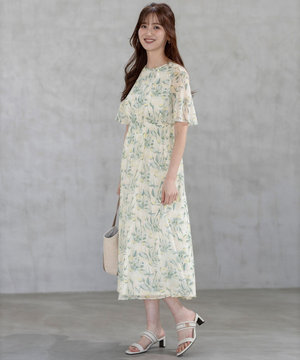 【洗える】シアーパターン ワンピース