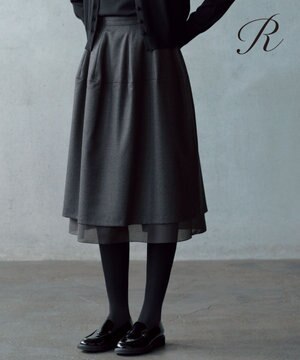  【R(アール)】メリノシアーレイヤード スカート