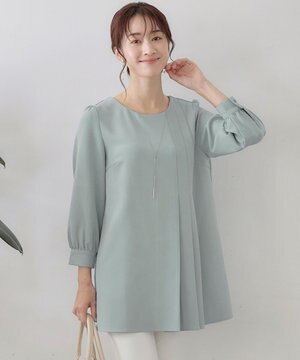  【洗える】アシンメトリ―タックチュニック