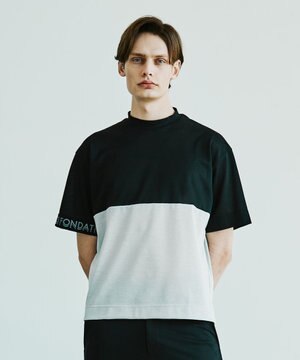 【MEN】【23Fondation/WEB&一部店舗限定】】ブロッキング モックネック 半そでシャツ