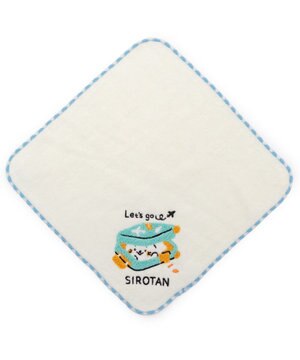  しろたん ミニタオル 《スーツケ柄　白》