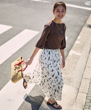  アートドットプリントスカート