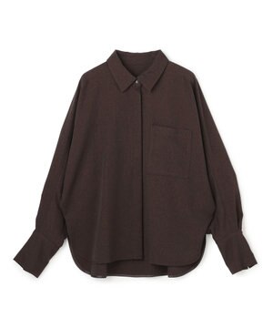 ウォッシャブルウールライクツイル ドルマンシャツ