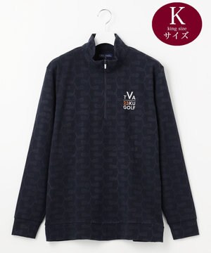  【MEN/キングサイズ】【吸湿発熱】】クラブ柄 ハーフジップ