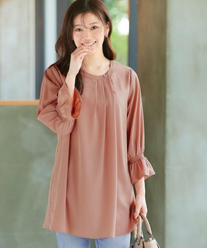  【洗える】アシメタックネックチュニック