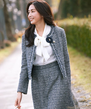 【KUMIKYOKU NAVY】ラメループモールツイード ジャケット