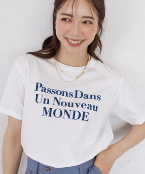  【綿100％】フロッキープリント Ｔシャツ