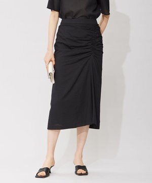  【洗える】コットンリップル ナロースカート