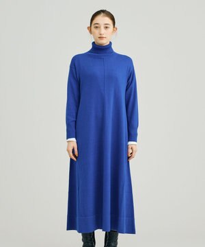  【WOMEN】ANTI PILLING WOOL Aラインニットワンピース