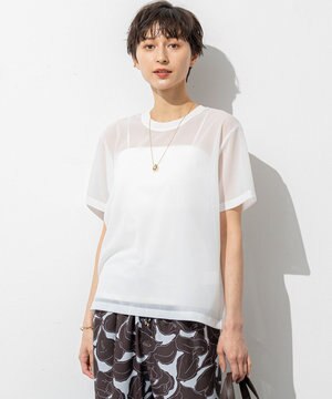  【SLOW/一部店舗限定】シースルートリコット シアー Tシャツ