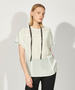 【洗える】シルクシーディーシー クルーネックブラウス