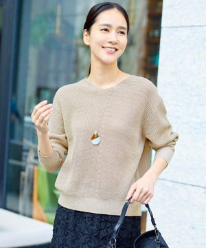  リネンミドルゲージプルオーバー ニット