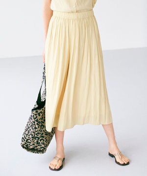 【新色追加・ウエスト調整可】ギャザーライトデシン パンツ