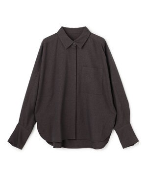  ウォッシャブルウールライクツイル ドルマンシャツ